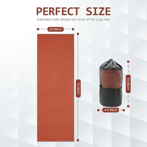 Miniatura 7 de Eunzel Toalla de yoga, toalla para esterilla de yoga caliente con puntos de agarre, absorbente de sudor, antideslizante, para yoga caliente, pilates