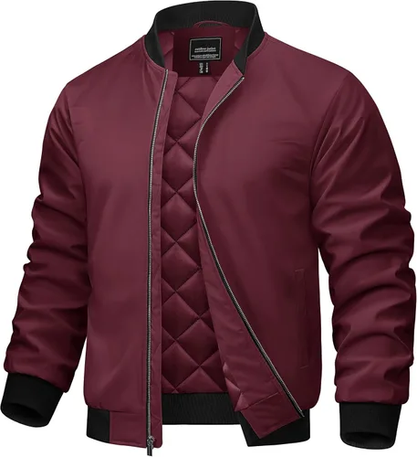 Miniatura 9 de TACVASEN Chaquetas bomber para hombre, casual, otoño, invierno, cálidas, cortavientos, cremallera completa, resistente al viento, abrigos