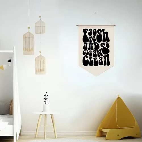 Miniatura 3 de Tan fresco y tan limpio Limpio, colgante para la pared del cuarto de lavandería, bandera de pared artística y divertida, arte moderno, colgante