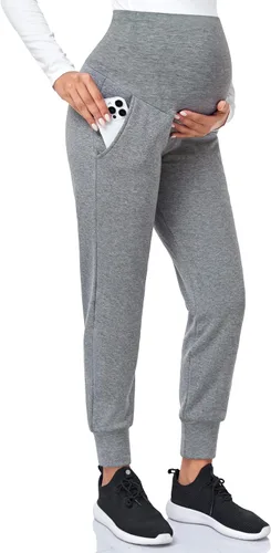 Miniatura 8 de PACBREEZE Pantalones de maternidad para mujer, pantalones deportivos de entrenamiento sobre el vientre, pantalones de pijama elásticos para embarazo