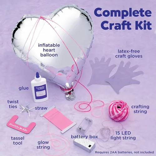 Miniatura 4 de Creativity for Kids Kit de luces de corazón de arte de cuerda Crea una linterna de corazón brillante con arte de cuerda fácil Artesanía