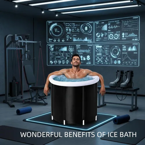 Miniatura 8 de Bañera de hielo para atletas y adultos, bañera fría de 105 galones con cubierta aislada, baño de hielo inflable para recuperación y terapia de agua