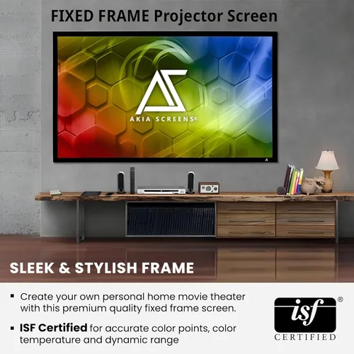 Miniatura 7 de Akia Screens Pantalla de proyector de marco fijo de 100 pulgadas, proyector Ultra HD 16:9, 8K/4K y listo para 3D, pantalla de proyección
