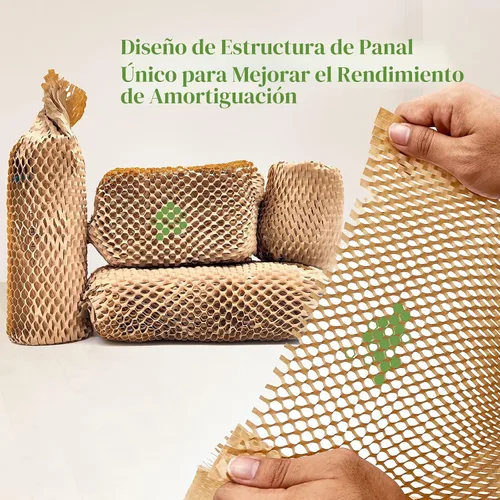Miniatura 3 de Papel de embalaje de panal de abeja, papel de embalaje de 15 x 131 pies, alternativa alternativa para envoltura de amortiguación de burbujas