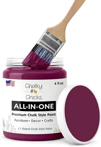 Miniatura 137 de Chalky Chicks - Pintura mate a la tiza, no requiere lijado, 4 onzas líquidas, color gris oscuro (Gun Metal Gray), para muebles, pintura sin Gris