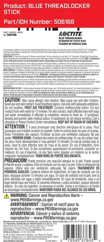 Miniatura 2 de Loctite 37643 - Varilla de bloqueo de roscas de fuerza media, azul - 9 g
