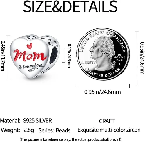 Miniatura 4 de Pandach 925 Sterling Silver Charms for Bracelets Necklace with 5A CZ Stones Dangle Pendant Bead Jewelry Beads Gifts for Women