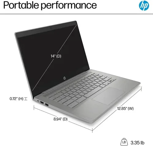 Miniatura 6 de HP Chromebook - Laptop HD de 14 pulgadas, portátil para estudiantes y negocios, Intel Celeron N4500, 4 GB de RAM, 64 GB eMMC, batería de larga