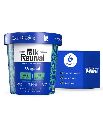 Miniatura 11 de Folk Revival Blueberry Almond Keto Instant 'Oatmeal' – 0.71 oz de proteína, 0.71 oz de carbohidratos netos, alto en fibra, sin OMG, sin gluten