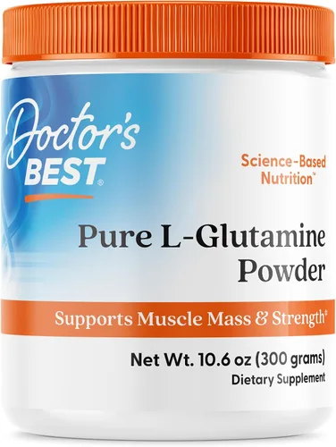 Doctors Best Pure L - Suplemento en polvo de glutamina para hombres y mujeres, L-glutamina 0.18 oz por porción, soporte de aminoácidos, apoya la