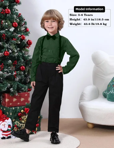 Miniatura 46 de A&J DESIGN Conjunto de ropa formal para niños pequeños con tirantes y tirantes