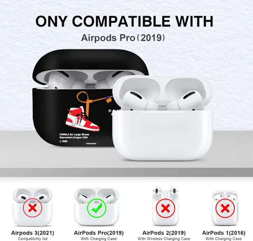 Miniatura 2 de Gedicht Funda para Airpods Pro con cordón, bonitos zapatos deportivos de dibujos animados, funda protectora de TPU suave resistente para Apple