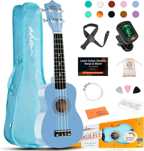 Miniatura 16 de ADM Ukelele para principiantes, kit de madera hawaiana para niños, adultos y estudiantes, pack profesional de ukalele con lecciones gratuitas, bolsa