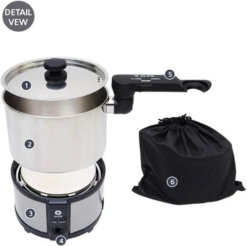 Miniatura 5 de ALPS Viajar Camping Multi Propósito Cocina Eléctrica TC-350A Ramen Puerto 1,3 Litros TC350A 110 ~ 220V
