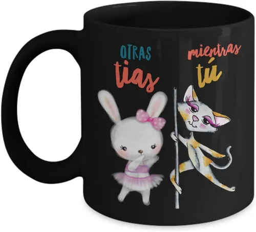 Regalo para tias | Taza de cafe para hermana | Perfecto regalo para navidad, graduados, profesionales y estudiantes | Vaso con afirmaciones Negro