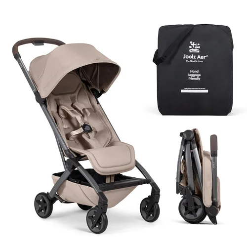 Joolz Aer2 - Cochecito de viaje ligero para bebés y niños pequeños – Cochecito plegable ultracompacto con una sola mano, asiento reclinable, toldo