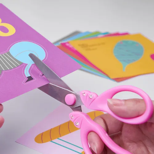 Miniatura 3 de PINK - Tijeras de seguridad con punta roma para niños, edades de 5 a 8 y 8 a 10 años para niñas Rosa