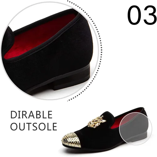 Miniatura 4 de Mocasines de piel auténtica textura metalizada brillantina sin agujetas para hombre