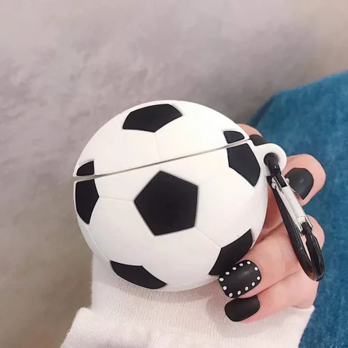 Miniatura 4 de Funda de fútbol 3D para Airpod 1 y 2, bonita funda suave con llavero para Airpods 1 y 2 (fútbol)