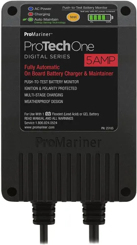 Miniatura 2 de ProMariner 24104 ProTechOne Digital Series - Cargador de batería a bordo totalmente automático de 4 amperios y mantenedor con entrada de CA integrada