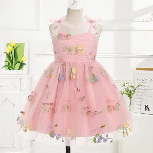 Miniatura 17 de IMEKIS Vestido de princesa de cumpleaños para niña pequeña, confeti brillante, bohemio, arco iris, pastel, sesión de fotos, traje para 1-6T