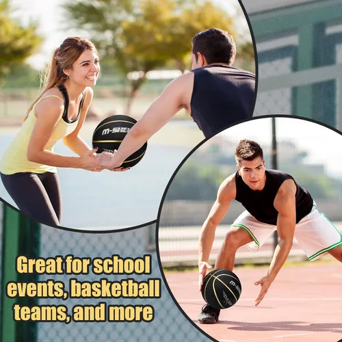 Miniatura 5 de Jerify 12 pelotas de baloncesto a granel de tamaño oficial 7, pelotas de baloncesto de goma 29.5 inflables de goma con bomba, pelotas de baloncesto