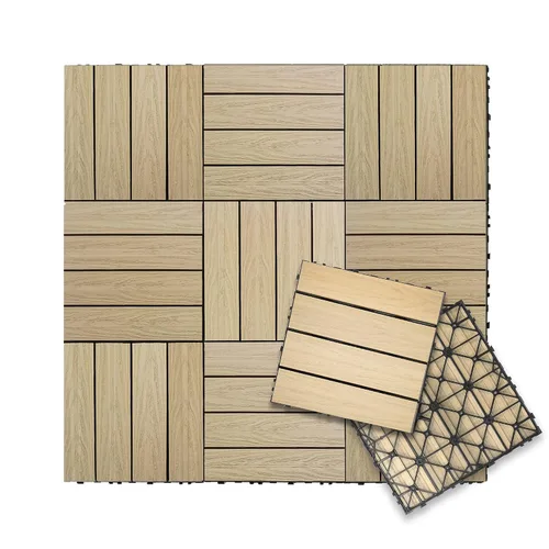 Miniatura 8 de NewTechWood UltraShield Naturale - Azulejo compuesto para exteriores (1 pie x 1 pie), color rosa de Seúl (10 pies cuadrados por caja)