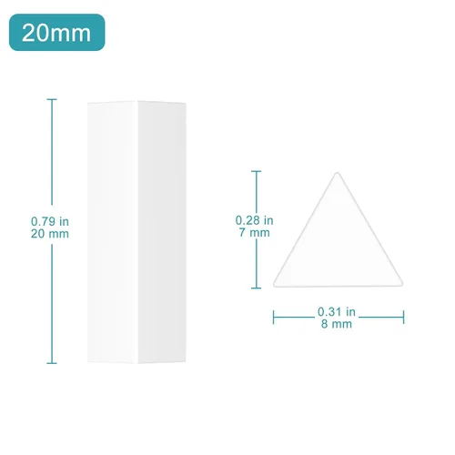 Miniatura 2 de stonylab Barras de agitación magnéticas triangulares, paquete de 2 mezcladores de agitación blanca recubiertos de PTFE de 0.787 in para agitadores