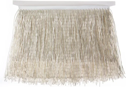 Miniatura 13 de Ribete de flecos con cuentas, cinta con borlas de 4 pulgadas de ancho, 1 yarda de largo para manualidades, decoración de ropa (negro)