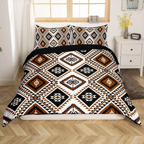 Miniatura 18 de Erosebridal Southwestern - Juego de funda de edredón tamaño individual, diseño geométrico étnico, estilo bohemio, azteca, para niños, adolescentes