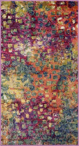 Miniatura 15 de SAFAVIEH colección Monaco MNC225E - Alfombra boho chic con diseño abstracto de acuarela, no suelta pelusa, para sala, habitación, comedor, oficina