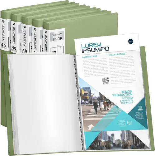 Miniatura 12 de Marspark - Carpeta de 4 piezas con fundas de plástico grande de 8.5" x 11", libro de presentación de 40 bolsillos con 80 páginas, carpeta