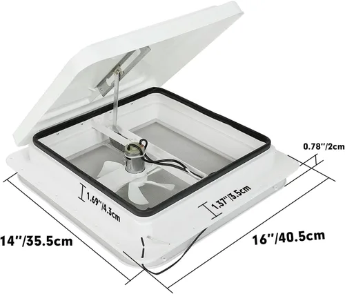 Miniatura 2 de Ventilador completo de 12 V con aspas de 6 pulgadas con tapa blanca para decoración