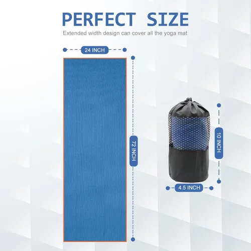 Miniatura 8 de Eunzel Paquete de 2 Toallas de Yoga Caliente con Punto de Agarre, Toalla de Tapete de Yoga Antideslizante Absorbente de Sudor para Yoga Caliente