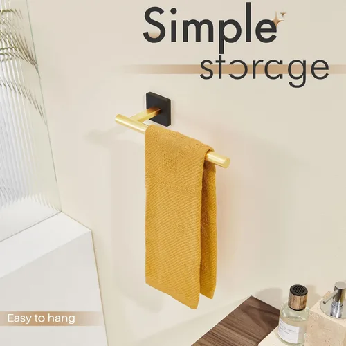 Miniatura 8 de KOKOSIRI Barra de toallas de baño, soportes para toallas de mano, montaje en pared, inodoro, gabinete de cocina, soporte de papel, acero inoxidable
