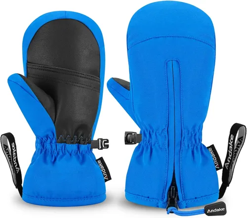 Andake Guantes de esquí para niños, impermeables y transpirables, guantes de nieve cálidos de invierno para edades de 4 a 7 años, para bebés y niños