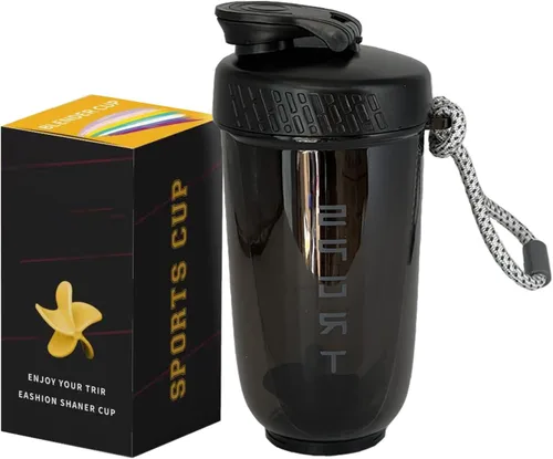 Botella agitadora de proteínas de 20 onzas, botellas deportivas para mezclas de proteínas con batidora, botella mezcladora, taza agitadora portátil