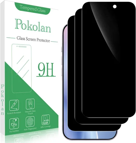Miniatura 11 de Pokolan [Paquete de 3] Protector de pantalla de privacidad para iPhone 11/iPhone XR Película de vidrio templado antiespía, cobertura completa, sin