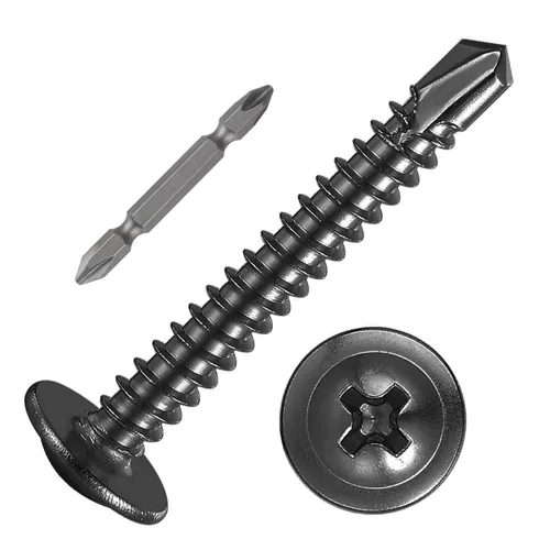 Miniatura 8 de (200 piezas) Wensilon #10×1" para Tornillos Autorroscantes para Chapa Metálica de Acero Inoxidable 410 con Cabeza de Brida de Alta Resistencia