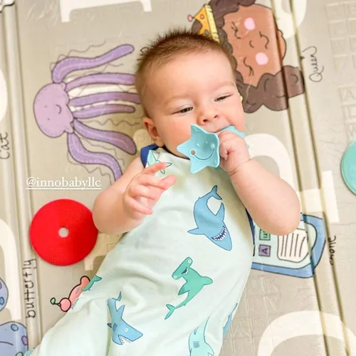 Miniatura 4 de Innobaby Original Teethin' Smart EZ Grip Star Mordedor y juguete sensorial para bebés y niños pequeños. Mordedor sin BPA Azul