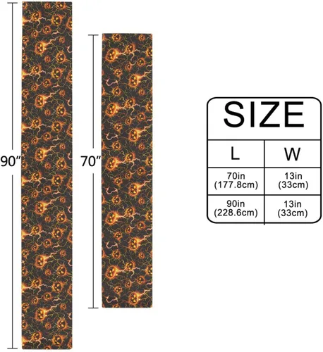 Miniatura 3 de Horrors Lightning Pumpkin Halloween Decorative Yellow Table Runner, 13x70inches, Fall Party Decorations Reusable Sequin Table Runner decoracion