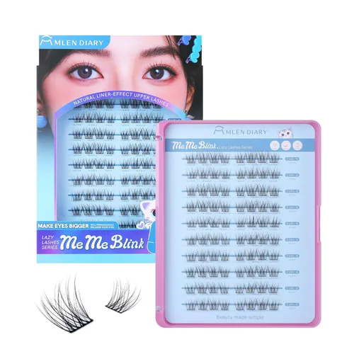 Miniatura 19 de MLEN DIARY Lash Clusters Kit 80PCS Natural Eyelash Clusters C Curl Wispy DIY Eyelash Extensions Kit with Lash Bond and Remover Tweezers 8.5-12.5mm