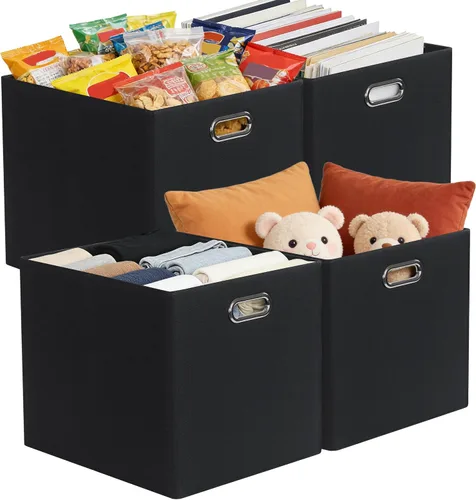 Miniatura 10 de Posprica Contenedores de almacenamiento plegables de 13 x 15 x 13 pulgadas, cajas de almacenamiento cúbicas plegables de tela, organizador de cestas