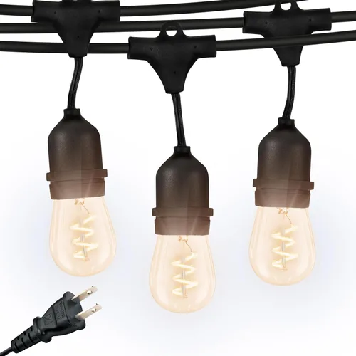 Miniatura 15 de Brightech Ambience Pro – Serie de luces LED impermeables para exteriores – colgantes, regulables, 2 W, bombillas vintage Edison – Luces de jardín