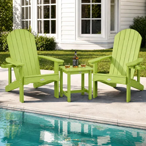 Miniatura 15 de Y&M Adirondack - Silla negra para hoguera, sillas de patio al aire libre con soporte para tazas, resistentes a la intemperie, sillas de patio