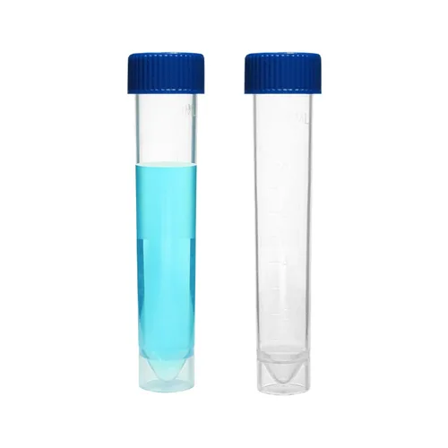 PEKYBIO Tubos de ensayo graduados de plástico transparente, contenedor de almacenamiento de muestras estériles de 0.3 fl oz con tapón de rosca, tubo