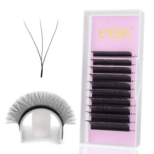Miniatura 11 de EMEDA 002 - 10 pares de pestañas postizas de aspecto natural, pestañas postizas suaves, 100% hechas a mano, reutilizables, banda transparente, 1