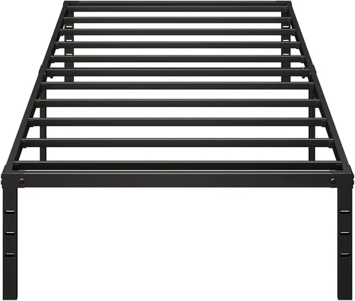 Miniatura 12 de Base de cama individual de 18 pulgadas de alto, plataforma resistente con almacenamiento debajo de la cama, marco de cama de metal resistente