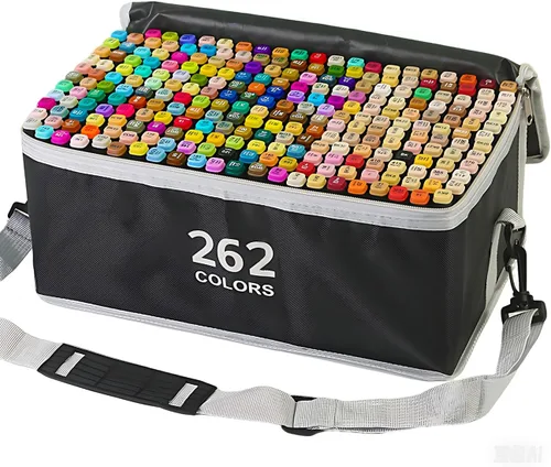 Rotuladores de alcohol de 262 colores con lápiz base para dibujo, marcadores de arte de doble punta para bocetos, ilustraciones de anime