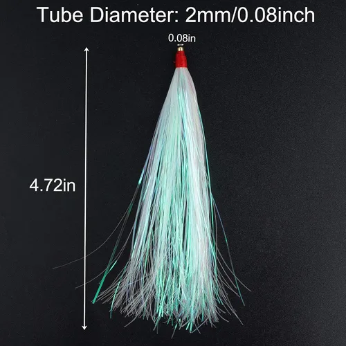 Miniatura 4 de Teasers de pesca -12/18 piezas de calamar Teaser de pesca de Mylar Flash Teaser de pesca de cola para plataformas de platijas para señuelo de pesca